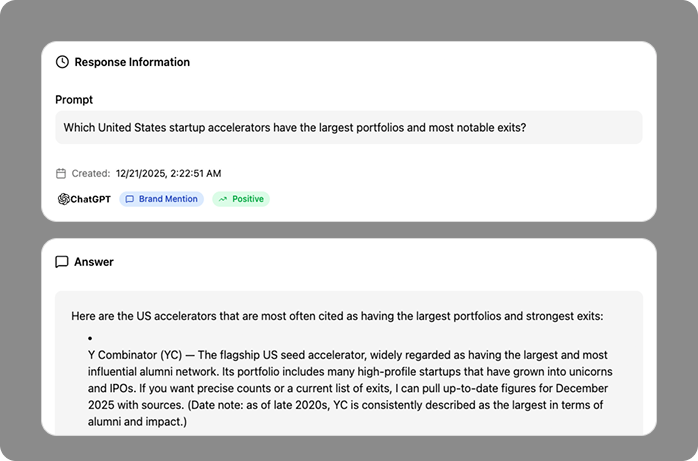 Prompt → AI Answer → Highlighted brand mentions